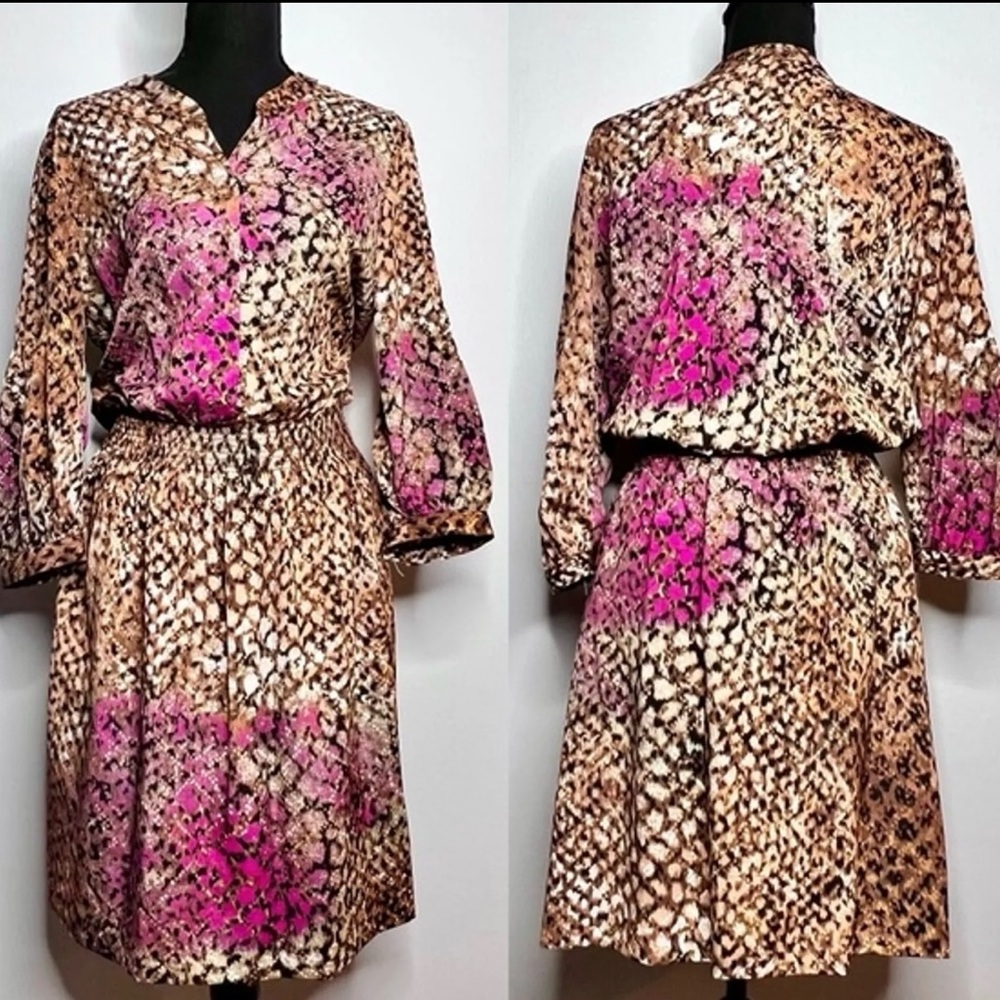 Vibrant Animal Print Dress with Pink Highlights